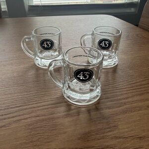Licor 43 shot glasses, collectible miniature beer mugs lot of 3